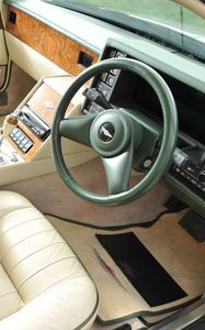 Preview wallpaper aston martin, lagonda, 1987, white, salon, interior, steering wheel