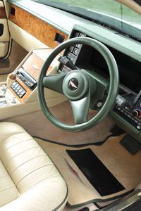 Preview wallpaper aston martin, lagonda, 1987, white, salon, interior, steering wheel