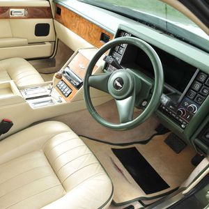 Preview wallpaper aston martin, lagonda, 1987, white, salon, interior, steering wheel