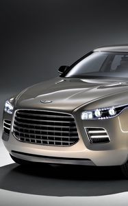 Preview wallpaper aston martin, lagonda, 2009, gray metallic, front view, concept car, style, auto