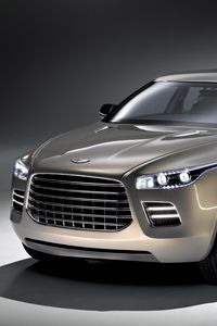 Preview wallpaper aston martin, lagonda, 2009, gray metallic, front view, concept car, style, auto