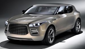 Preview wallpaper aston martin, lagonda, 2009, gray metallic, front view, concept car, style, auto