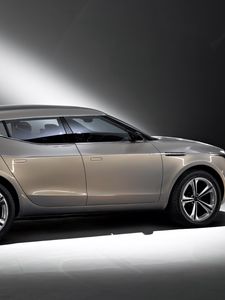 Preview wallpaper aston martin, lagonda, 2009, concept car, beige metallic, side view, auto