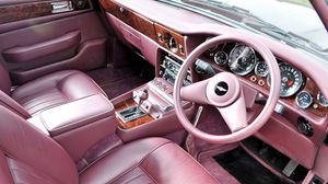 Preview wallpaper aston martin, lagonda, v8, 1974, pink, salon, interior, steering wheel, speedometer