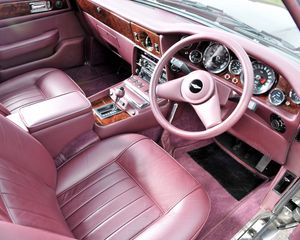 Preview wallpaper aston martin, lagonda, v8, 1974, pink, salon, interior, steering wheel, speedometer