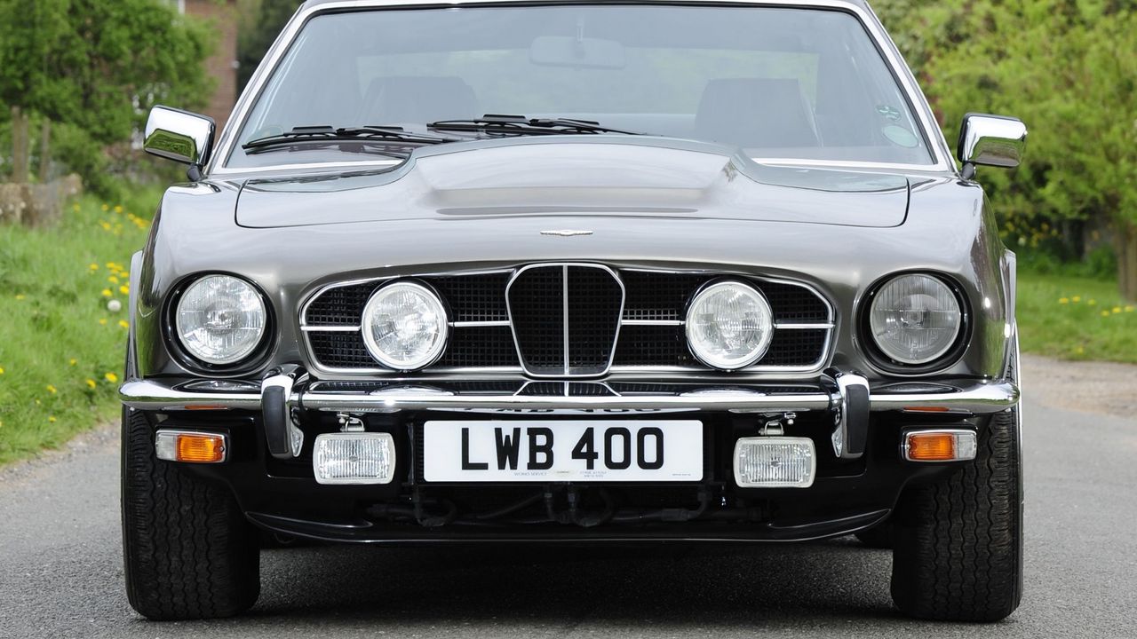 Wallpaper aston martin, lagonda, v8, 1974, black, front view, style, asphalt