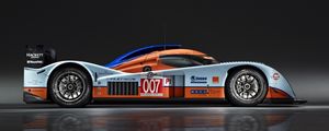 Preview wallpaper aston martin, lmp1, 2009, white, orange, side view, sport, auto