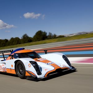 Preview wallpaper aston martin, lmp1, 2009, white, side view, sports, nature