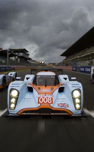 Preview wallpaper aston martin, lmp1, 2009, white, front view, cars, speed