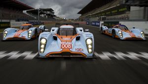 Preview wallpaper aston martin, lmp1, 2009, white, front view, cars, speed