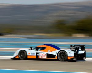 Preview wallpaper aston martin, lmp1, 2009, white, side view, style, speed, trees