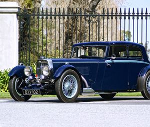 Preview wallpaper aston martin, mkii, 1934, blue, side view, car, retro