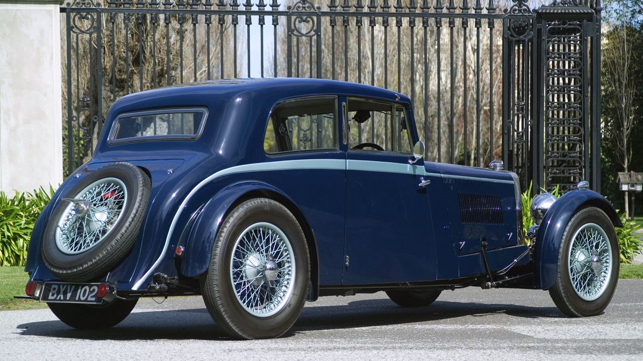 Wallpaper aston martin, mkii, 1934, blue, side view, rarity, auto