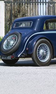 Preview wallpaper aston martin, mkii, 1934, blue, side view, rarity, auto