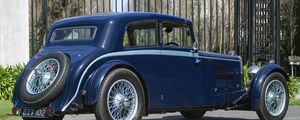 Preview wallpaper aston martin, mkii, 1934, blue, side view, rarity, auto