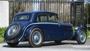 Preview wallpaper aston martin, mkii, 1934, blue, side view, rarity, auto