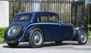 Preview wallpaper aston martin, mkii, 1934, blue, side view, rarity, auto