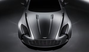 Preview wallpaper aston martin, one-77, 2008, gray, top view, concept car, style