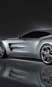 Preview wallpaper aston martin, one-77, 2008, concept car, side view, style, reflection