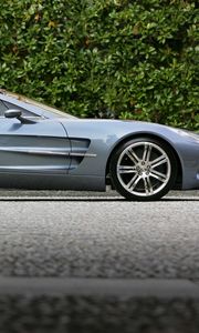 Preview wallpaper aston martin, one-77, 2009, blue, side view, sport, asphalt