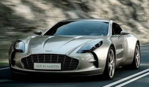 Preview wallpaper aston martin, one-77, 2009, gray metallic, front view, style, speed