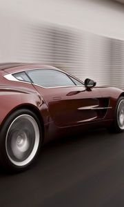 Preview wallpaper aston martin, one-77, 2009, red, side view, style, speed