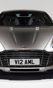 Preview wallpaper aston martin, one-77, 2009, gray metallic, front view, auto