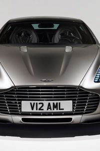 Preview wallpaper aston martin, one-77, 2009, gray metallic, front view, auto