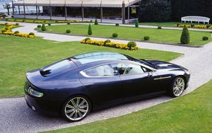 Preview wallpaper aston martin, rapide, 2006, black, side view, concept car, grass