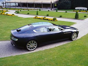 Preview wallpaper aston martin, rapide, 2006, black, side view, concept car, grass