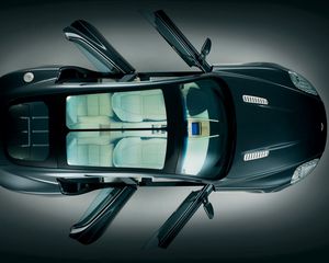 Preview wallpaper aston martin, rapide, 2006, black, top view, concept car, auto