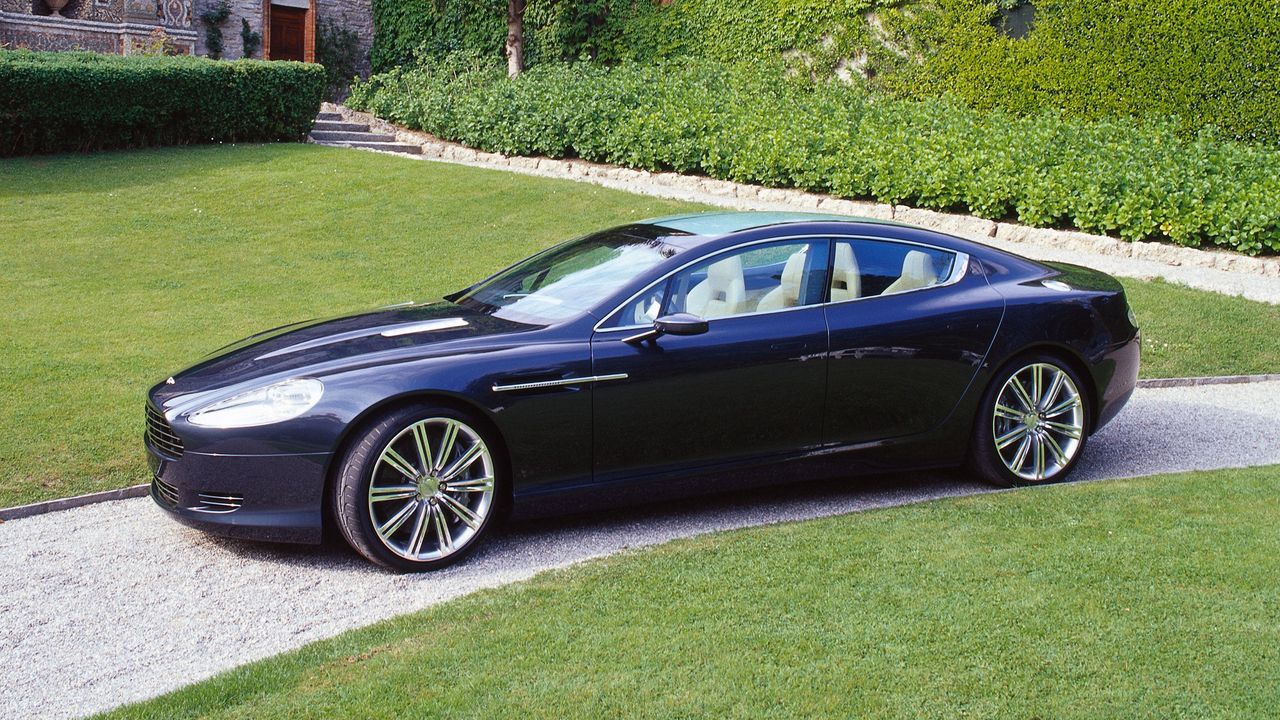 Wallpaper aston martin, rapide, 2006, blue, side view, concept car, nature