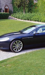 Preview wallpaper aston martin, rapide, 2006, blue, side view, concept car, nature