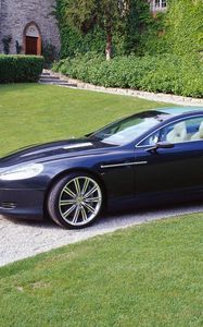 Preview wallpaper aston martin, rapide, 2006, blue, side view, concept car, nature