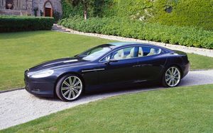 Preview wallpaper aston martin, rapide, 2006, blue, side view, concept car, nature