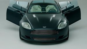 Preview wallpaper aston martin, rapide, 2006, black, front view, concept car, sport