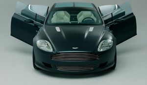 Preview wallpaper aston martin, rapide, 2006, black, front view, concept car, sport