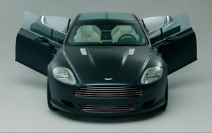 Preview wallpaper aston martin, rapide, 2006, black, front view, concept car, sport