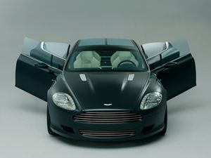 Preview wallpaper aston martin, rapide, 2006, black, front view, concept car, sport