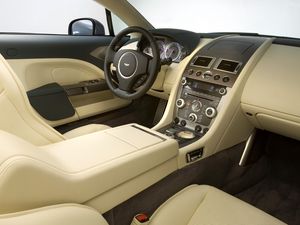 Preview wallpaper aston martin, rapide, 2009, salon, interior, steering wheel, speedometer