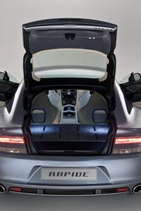 Preview wallpaper aston martin, rapide, 2009, gray, rear view, style, auto