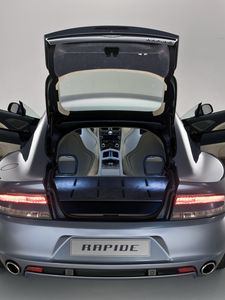 Preview wallpaper aston martin, rapide, 2009, gray, rear view, style, auto