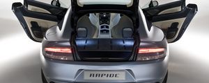 Preview wallpaper aston martin, rapide, 2009, gray, rear view, style, auto