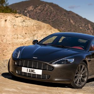 Preview wallpaper aston martin, rapide, 2009, black, front view, cars, nature