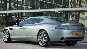 Preview wallpaper aston martin, rapide, 2009, silver metallic, side view, auto