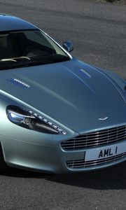 Preview wallpaper aston martin, rapide, 2009, green, top view, cars, asphalt