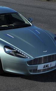 Preview wallpaper aston martin, rapide, 2009, green, top view, cars, asphalt