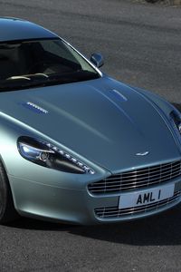 Preview wallpaper aston martin, rapide, 2009, green, top view, cars, asphalt