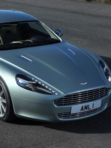 Preview wallpaper aston martin, rapide, 2009, green, top view, cars, asphalt