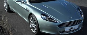 Preview wallpaper aston martin, rapide, 2009, green, top view, cars, asphalt